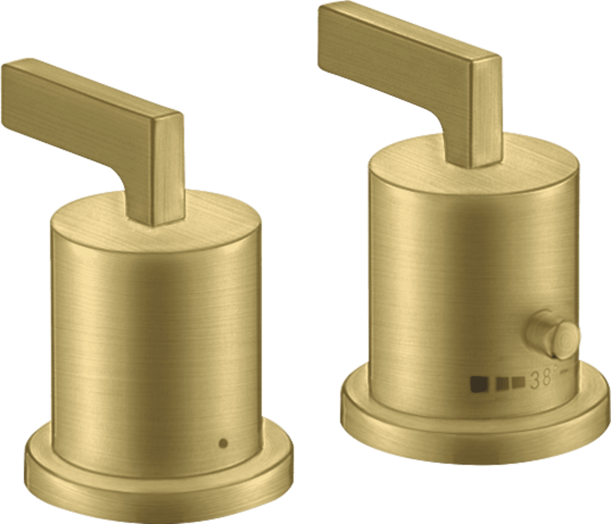 HANSGROHE AXOR Citterio 2-Loch Wannenrandarmatur mit Thermostat und Hebelgriffen #39482950 - Brushed Brass