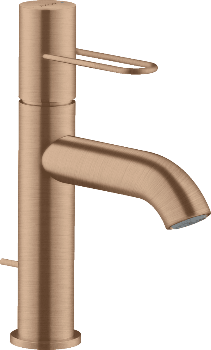 HANSGROHE AXOR Uno Einhebel-Waschtischmischer 100 mit Bügelgriff und Zugstangen-Ablaufgarnitur #38023310 - Brushed Red Gold