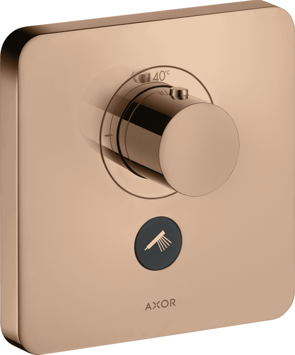 Зображення з  HANSGROHE AXOR ShowerSelect Thermostat HighFlow for concealed installation softsquare for 1 function and additional outlet #36706300 - Polished Red Gold