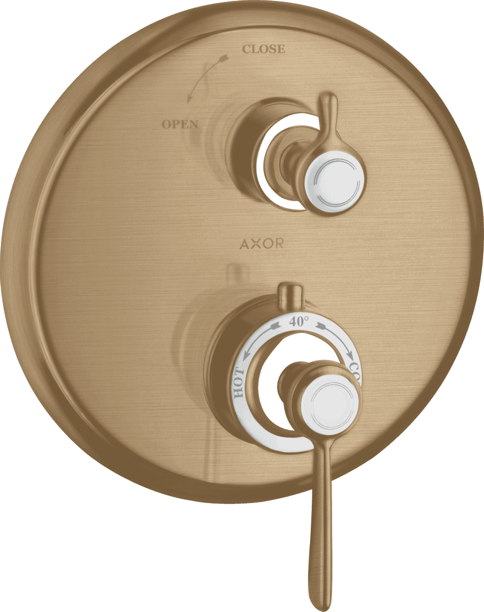 HANSGROHE AXOR Montreux Thermostat Unterputz mit Hebelgriff und Absperrventil #16801140 - Brushed Bronze