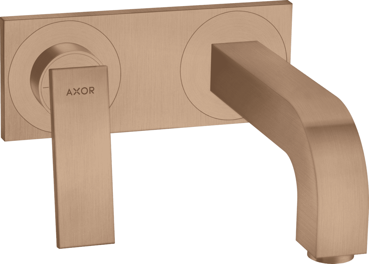HANSGROHE AXOR Citterio Einhebel-Waschtischmischer Unterputz für Wandmontage mit Hebelgriff, Auslauf 220 mm und Platte #39119310 - Brushed Red Gold