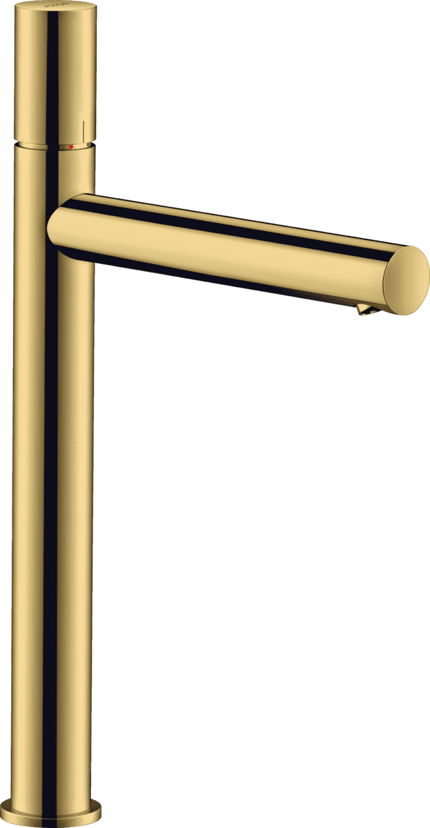 HANSGROHE AXOR Uno Einhebel-Waschtischmischer 260 für Aufsatzwaschtische mit Zerogriff und Ablaufgarnitur #45004990 - Polished Gold Optic