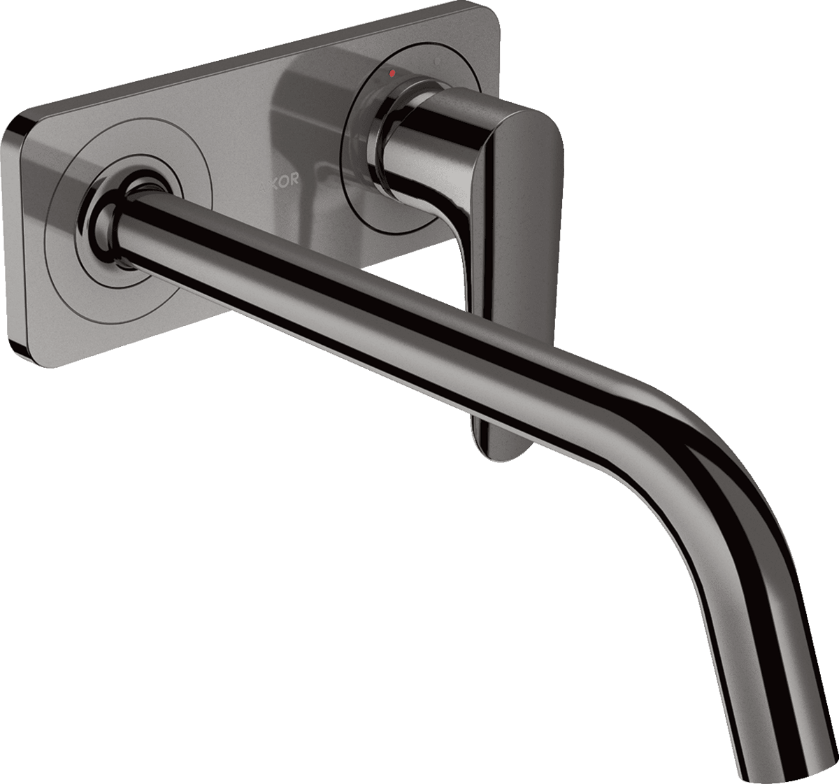HANSGROHE AXOR Citterio M Einhebel-Waschtischmischer Unterputz für Wandmontage mit Auslauf 227 mm und Platte #34115330 - Polished Black Chrome