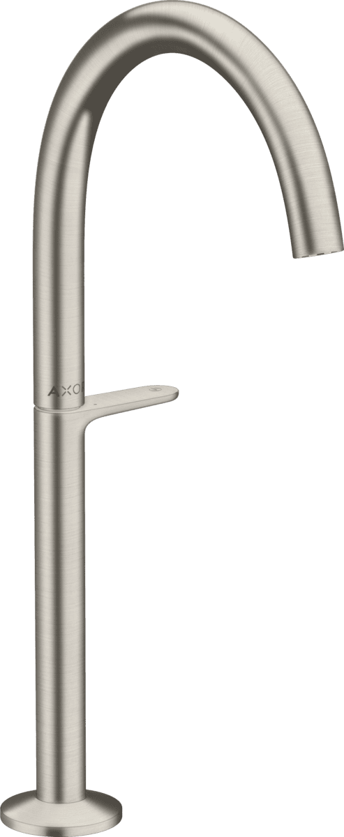 HANSGROHE AXOR One Waschtischmischer Select 260 für Aufsatzwaschtische mit Push-Open Ablaufgarnitur #48030800 - Edelstahl Optic