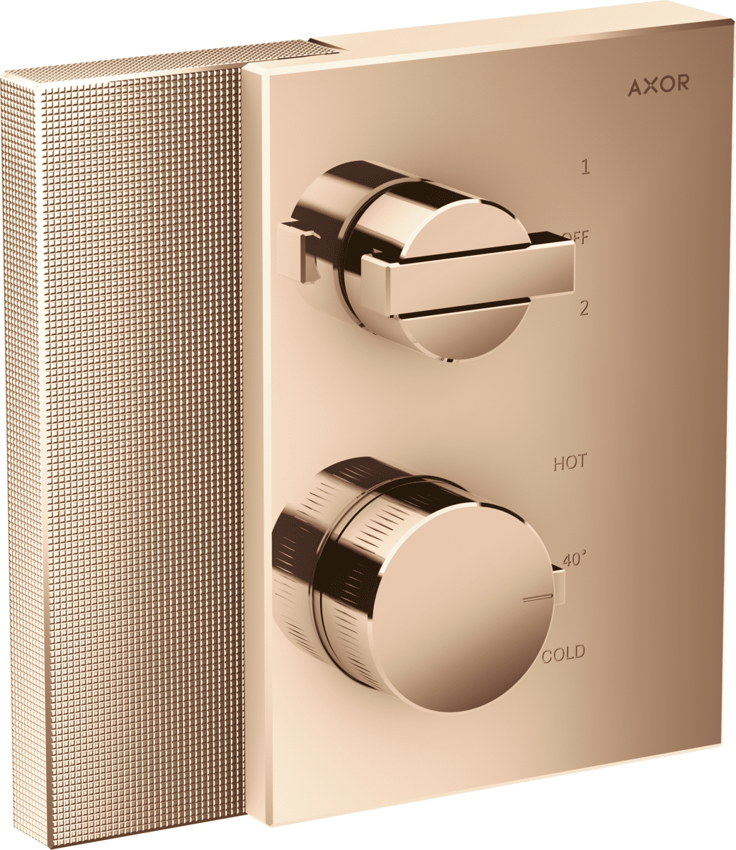 HANSGROHE AXOR Edge Thermostat Unterputz mit Ab- und Umstellventil - Diamantschliff #46761300 - Polished Red Gold