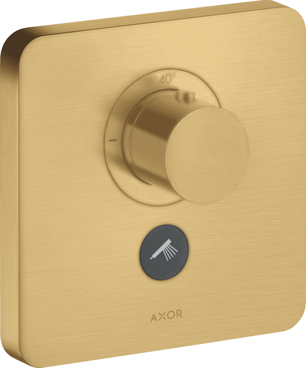 Зображення з  HANSGROHE AXOR ShowerSelect Thermostat HighFlow for concealed installation softsquare for 1 function and additional outlet #36706250 - Brushed Gold Optic