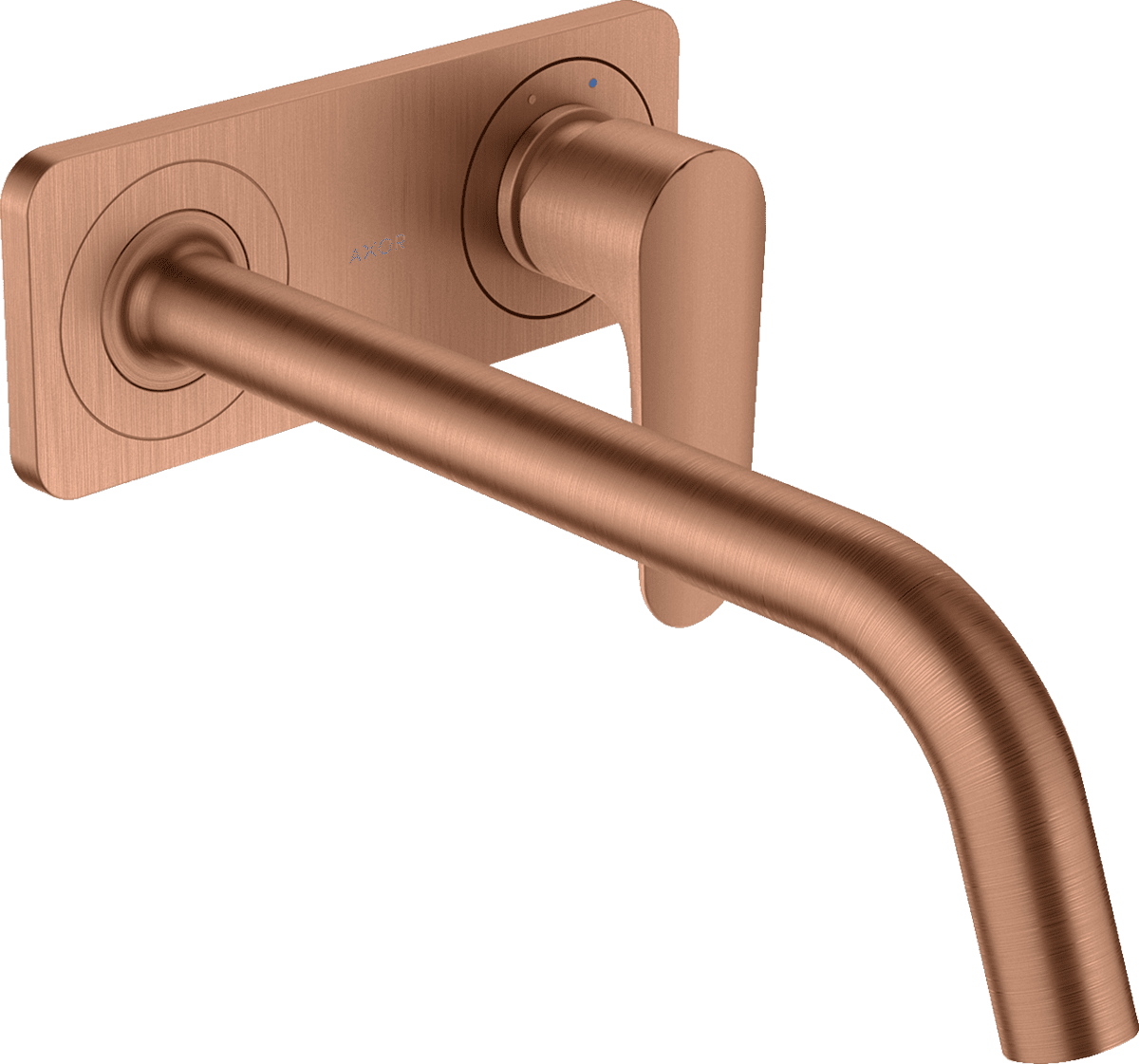 HANSGROHE AXOR Citterio M Einhebel-Waschtischmischer Unterputz für Wandmontage mit Auslauf 227 mm und Platte #34115310 - Brushed Red Gold