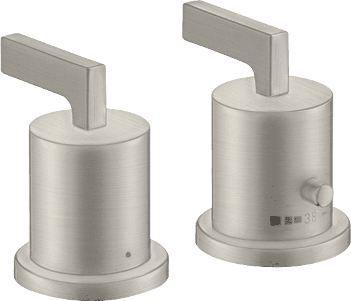 HANSGROHE AXOR Citterio 2-Loch Wannenrandarmatur mit Thermostat und Hebelgriffen #39482800 - Edelstahl Optic