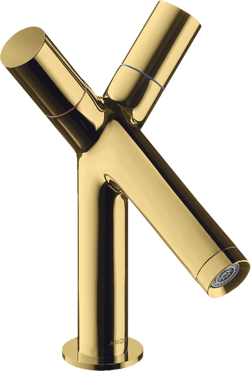 HANSGROHE AXOR Starck 2-Kollu lavabo bataryası 80 kumandalı #10030990 - Parlak Altın Optik resmi