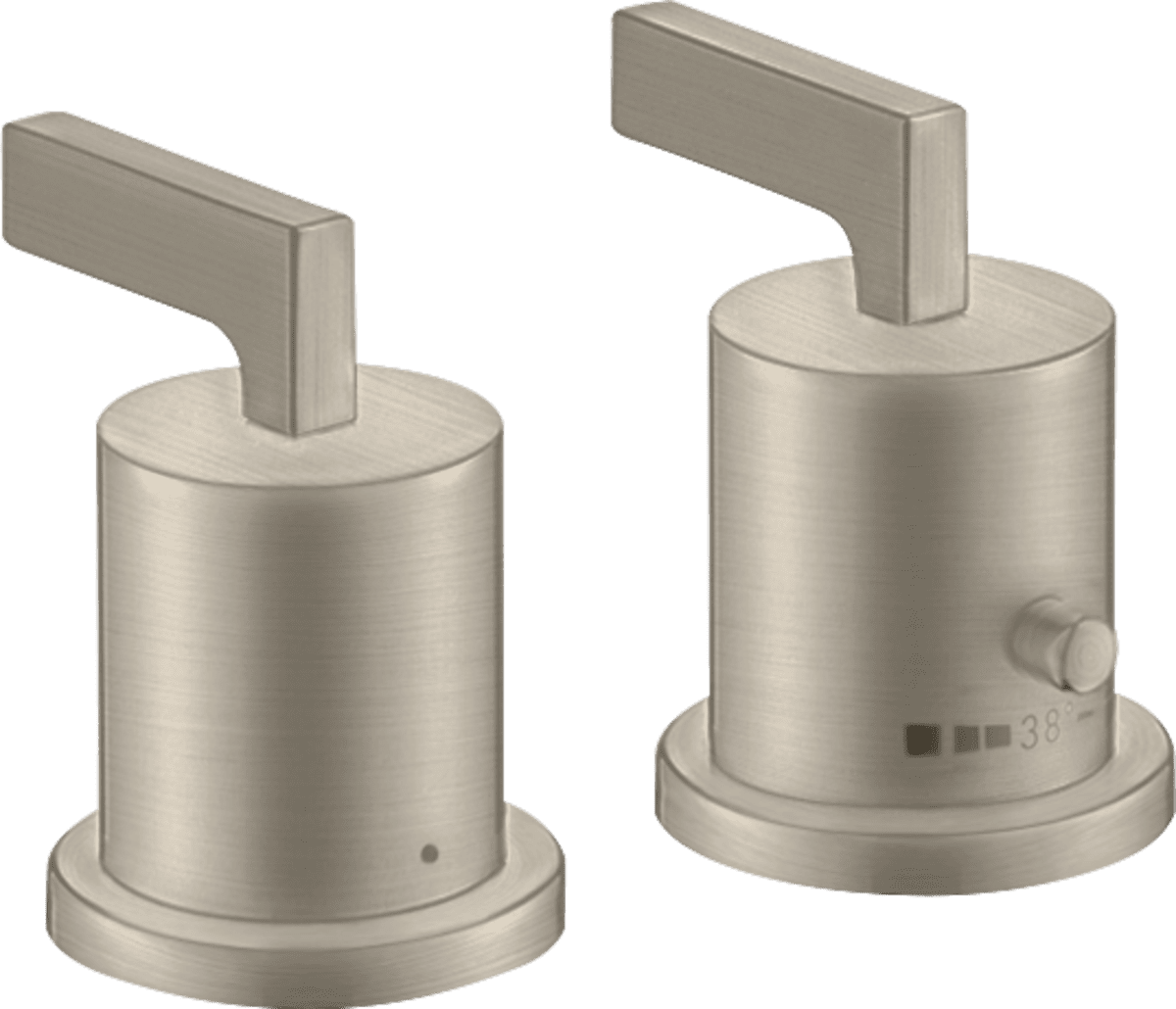 HANSGROHE AXOR Citterio 2-Loch Wannenrandarmatur mit Thermostat und Hebelgriffen #39482820 - Brushed Nickel