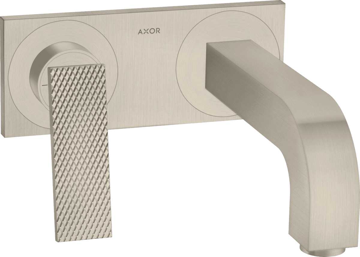 εικόνα του HANSGROHE AXOR Citterio Single lever basin mixer for concealed installation wall-mounted with lever handle, spout 220 mm and plate - rhombic cut #39171820 - Brushed Nickel