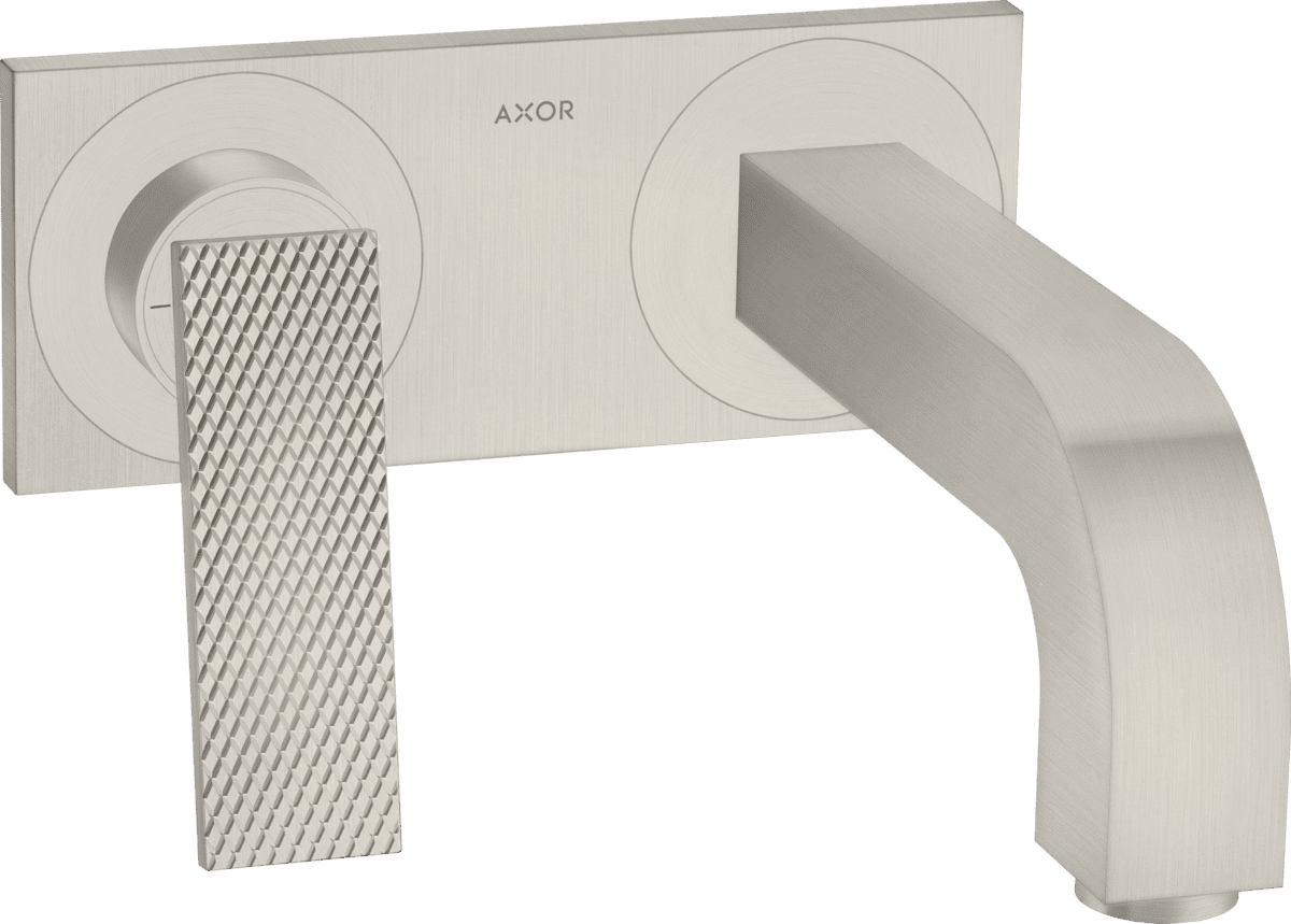 εικόνα του HANSGROHE AXOR Citterio Single lever basin mixer for concealed installation wall-mounted with lever handle, spout 220 mm and plate - rhombic cut #39171800 - Stainless Steel Optic