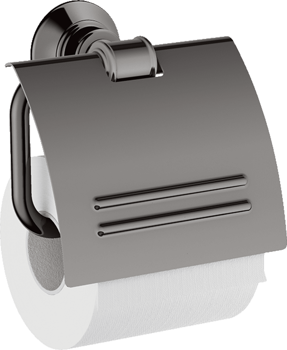 HANSGROHE AXOR Montreux Toilettenpapierhalter mit Deckel #42036330 - Polished Black Chrome