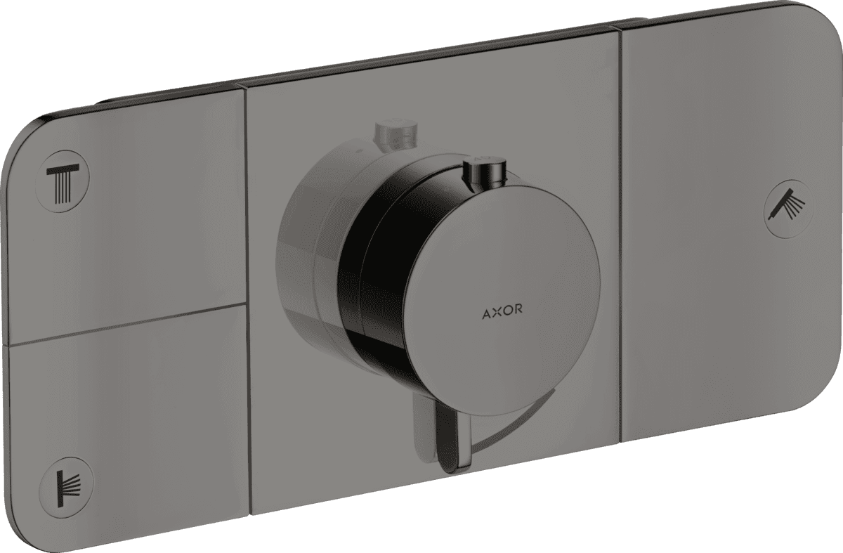 Picture of HANSGROHE AXOR One Thermostatic module for concealed installation for 3 functions #45713330 - Polished Black Chrome