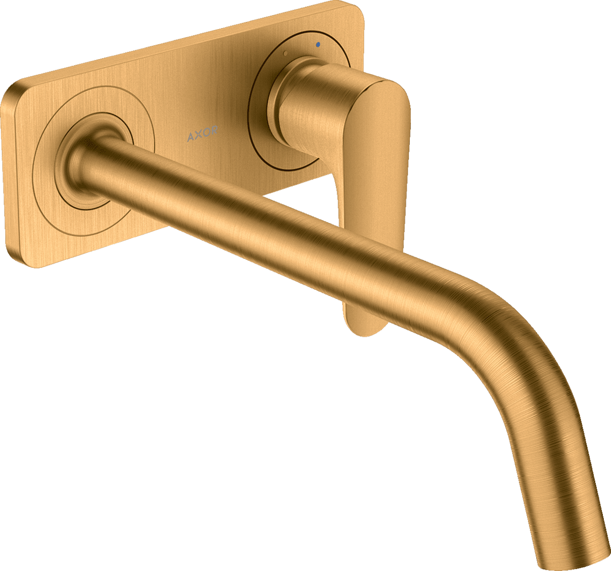 HANSGROHE AXOR Citterio M Einhebel-Waschtischmischer Unterputz für Wandmontage mit Auslauf 227 mm und Platte #34115250 - Brushed Gold Optic