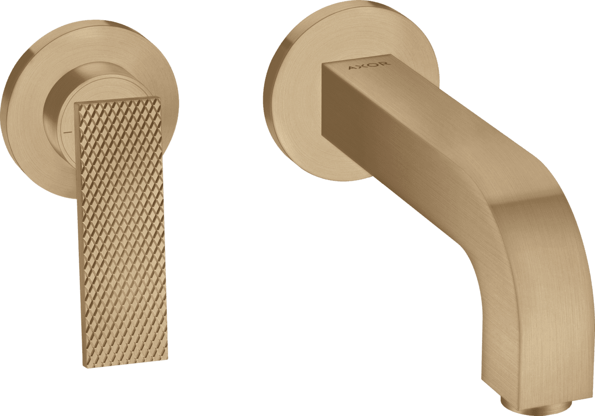 HANSGROHE AXOR Citterio Einhebel-Waschtischmischer Unterputz für Wandmontage mit Hebelgriff, Auslauf 220 mm und Rosetten - Rautenschliff #39181140 - Brushed Bronze