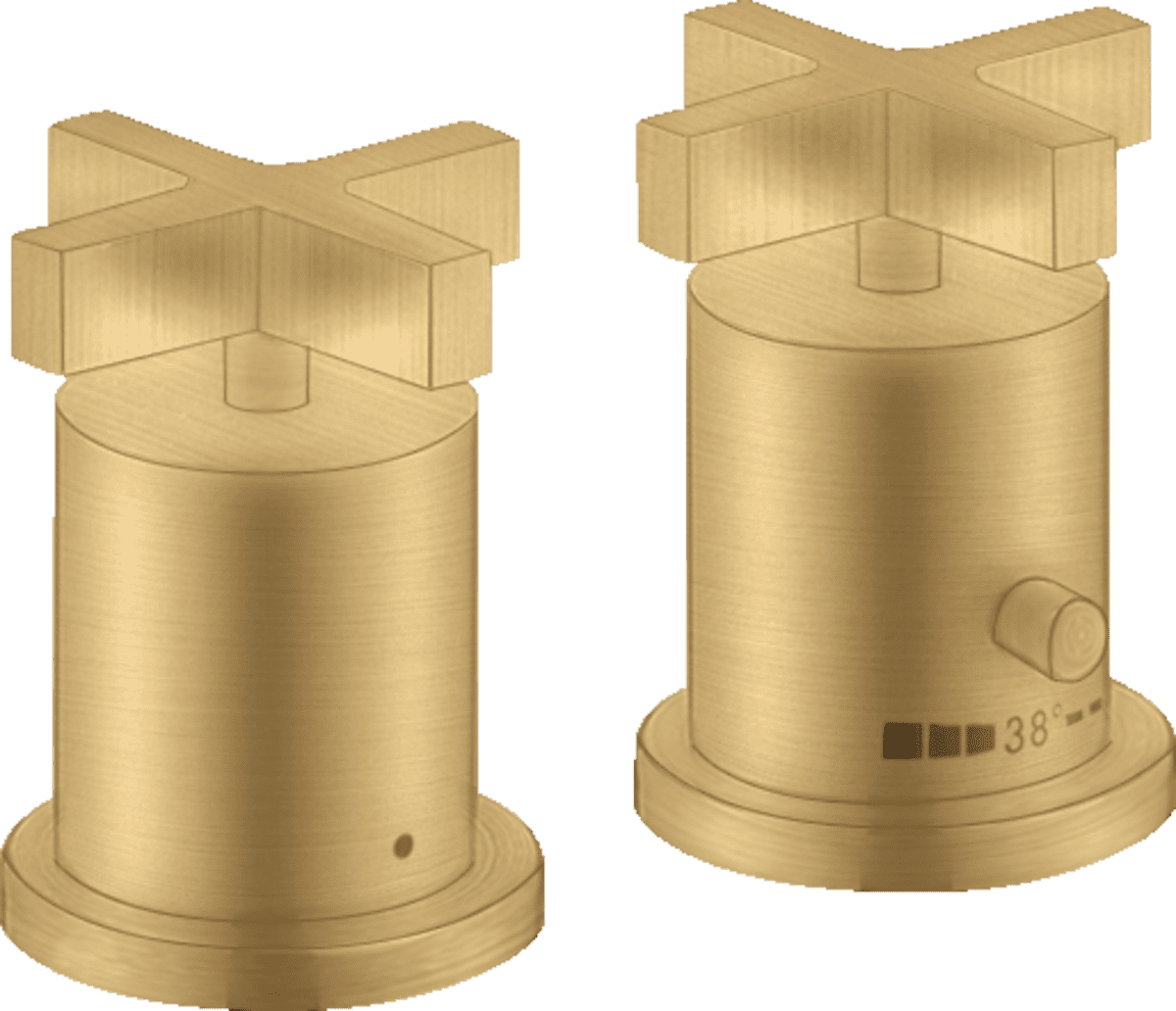 HANSGROHE AXOR Citterio 2-Loch Wannenrandarmatur mit Thermostat und Kreuzgriffen #39480250 - Brushed Gold Optic