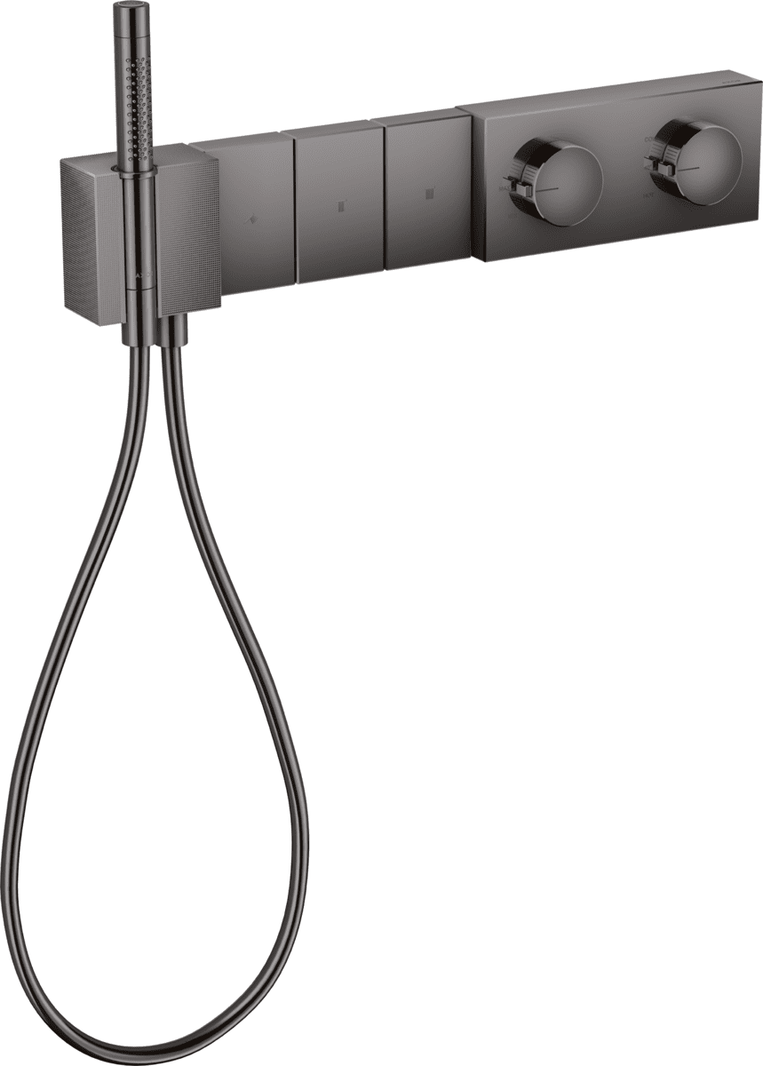 HANSGROHE AXOR Edge Thermostatmodul Select 540/100 Unterputz für 3 Verbraucher - Diamantschliff #46711330 - Polished Black Chrome