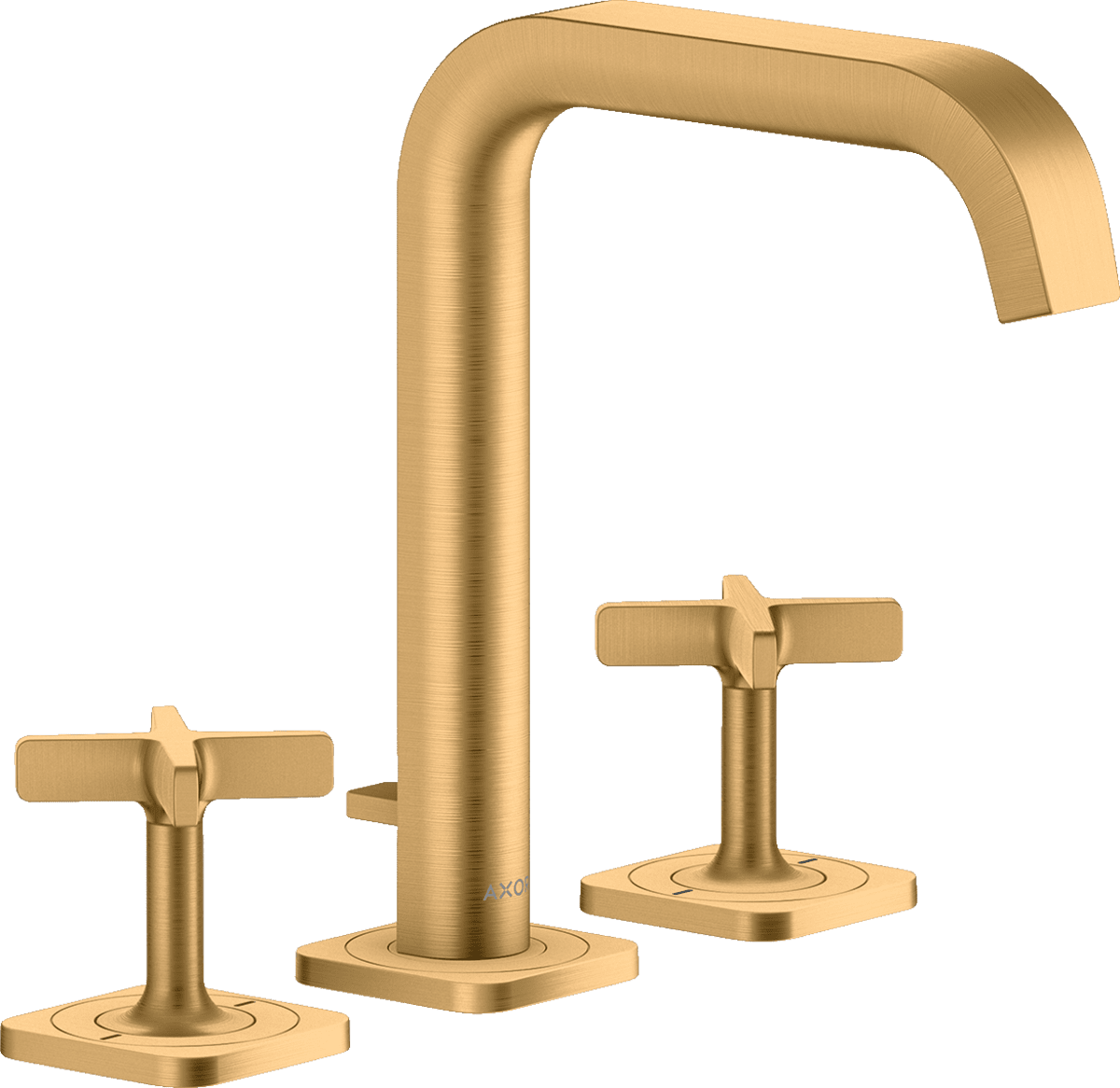 Picture of HANSGROHE AXOR Citterio E 3-hole basin mixer 170 with escutcheons and pop-up waste set #36108950 - Brushed Brass