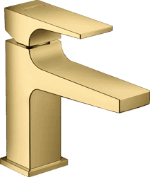 Bild von HANSGROHE Metropol Einhebel-Waschtischmischer 100 mit Hebelgriff für Handwaschbecken mit Push-Open Ablaufgarnitur #32500990 - Polished Gold Optic