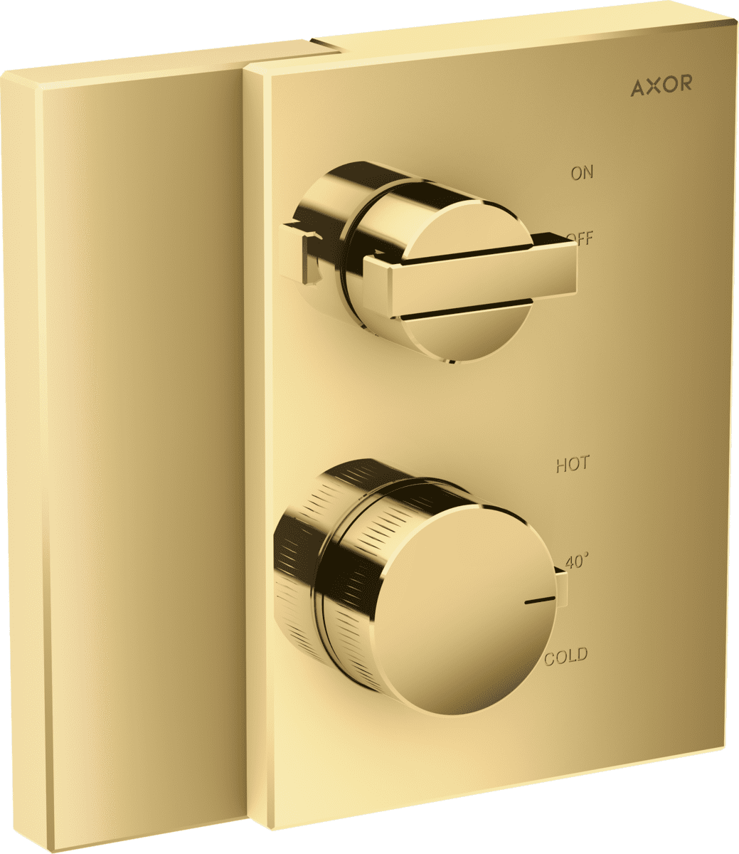 HANSGROHE AXOR Edge Thermostat Unterputz mit Absperrventil #46750990 - Polished Gold Optic