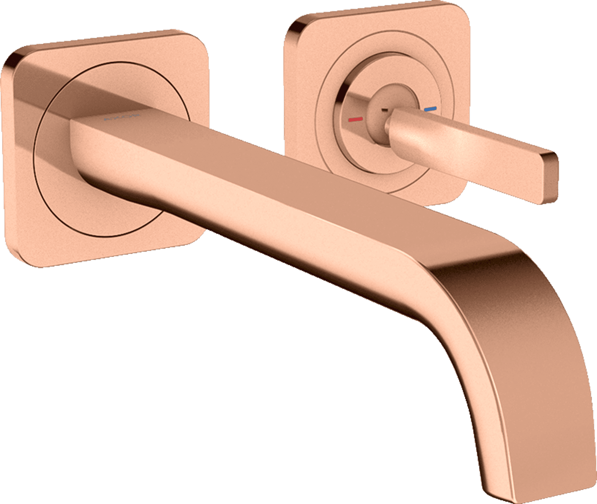 εικόνα του HANSGROHE AXOR Citterio E Single lever basin mixer for concealed installation wall-mounted with pin handle, spout 221 mm and escutcheons #36106300 - Polished Red Gold