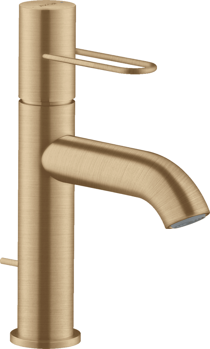 HANSGROHE AXOR Uno Einhebel-Waschtischmischer 100 mit Bügelgriff und Zugstangen-Ablaufgarnitur #38023140 - Brushed Bronze
