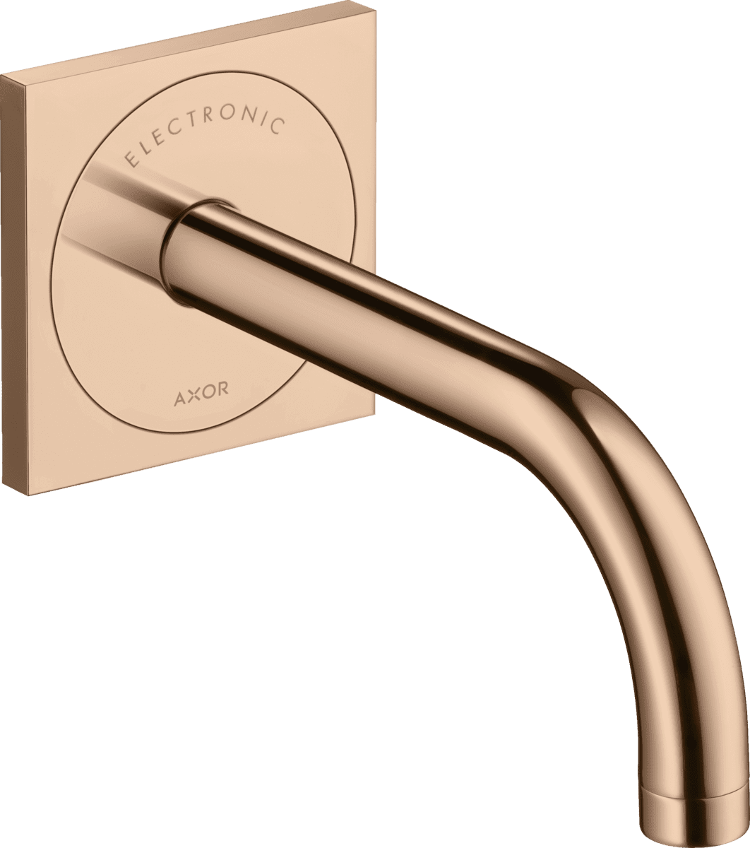 HANSGROHE AXOR Uno Electronic basin mixer for concealed installation wall-mounted with spout 165 mm #38119300 - Polished Red Gold resmi