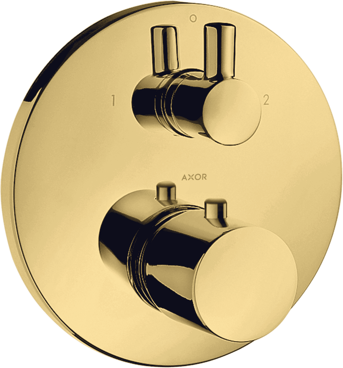 HANSGROHE AXOR Uno Thermostat Unterputz mit Ab- und Umstellventil #38720990 - Polished Gold Optic