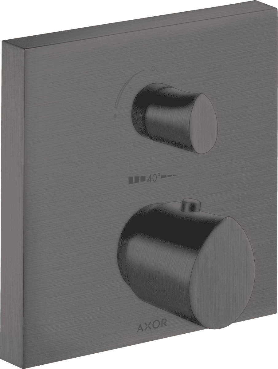 HANSGROHE AXOR Starck Organic Termostat ankastre montaj için, açma kapama/yönlendirme valfi ile #12716340 - Mat Siyah Krom resmi