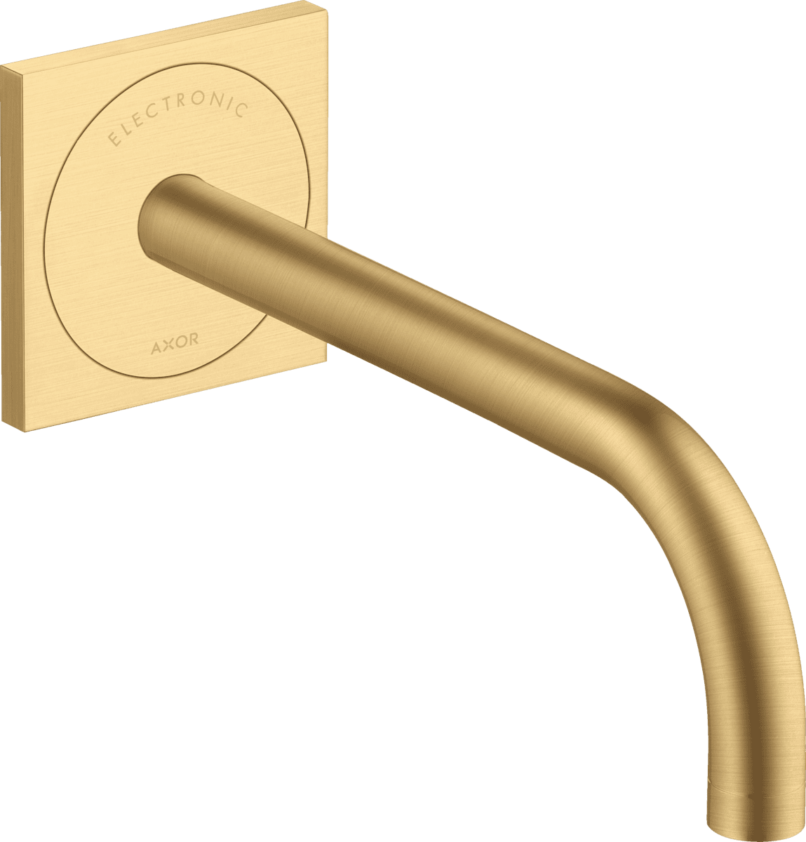 HANSGROHE AXOR Uno Elektronik-Waschtischmischer Unterputz für Wandmontage mit Auslauf 225 mm #38120250 - Brushed Gold Optic
