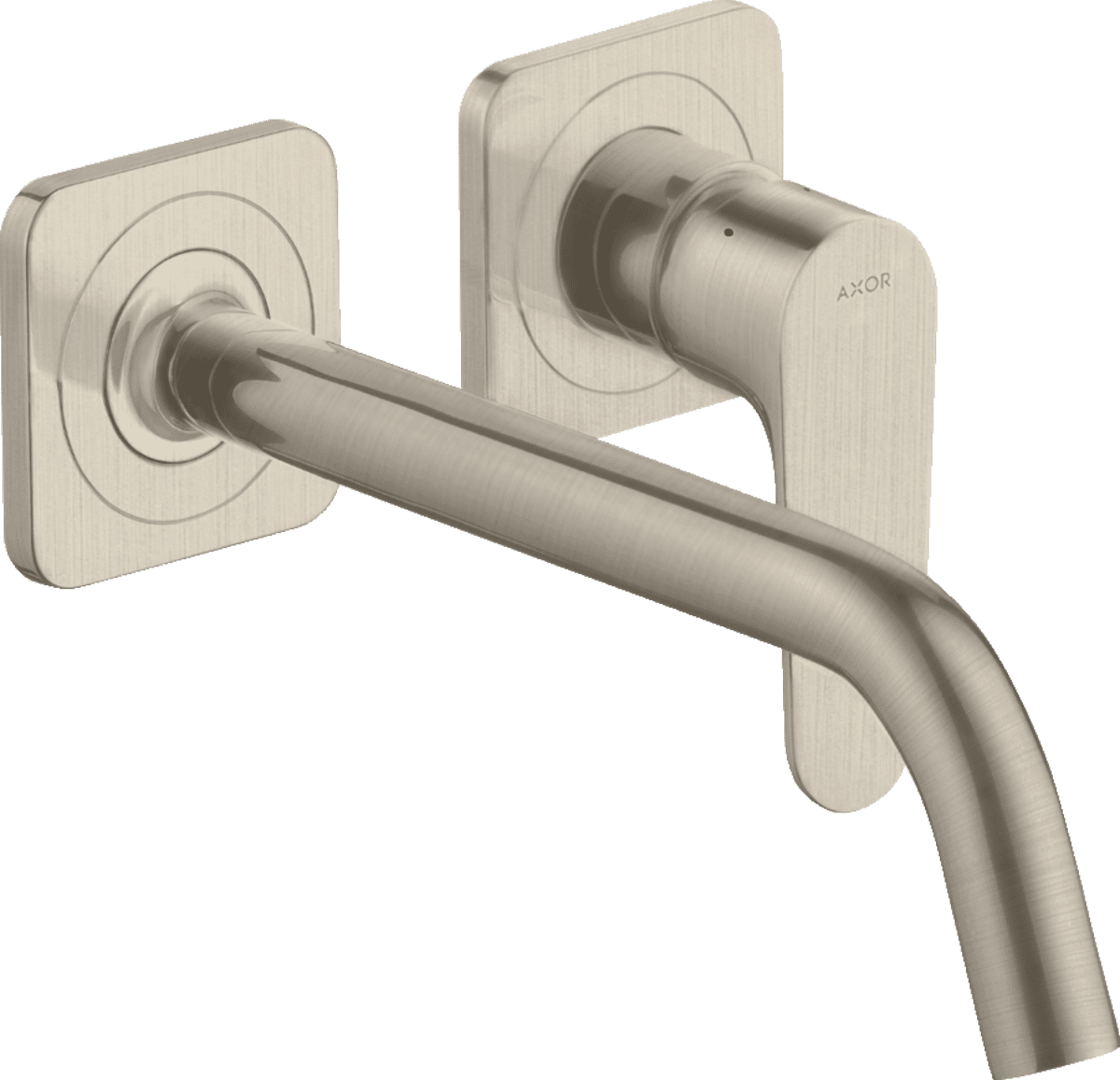 HANSGROHE AXOR Citterio M Einhebel-Waschtischmischer Unterputz für Wandmontage mit Auslauf 227 mm und Rosetten #34116820 - Brushed Nickel