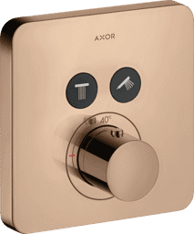 Bild von HANSGROHE AXOR ShowerSolutions Thermostat Unterputz softsquare für 2 Verbraucher #36707300 - Polished Red Gold