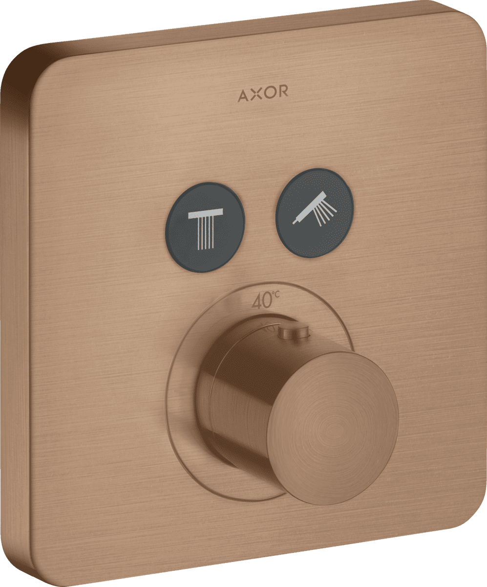 HANSGROHE AXOR ShowerSolutions Termostat ankastre montaj softsquare 2 çıkış için #36707310 - Mat Kırmızı Altın resmi