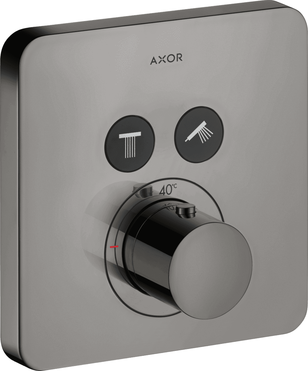 HANSGROHE AXOR ShowerSolutions Termostat ankastre montaj softsquare 2 çıkış için #36707330 - Parlak Siyah Krom resmi