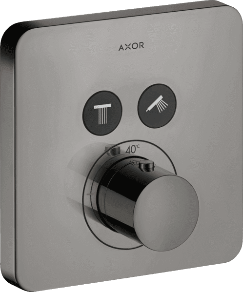 Bild von HANSGROHE AXOR ShowerSolutions Thermostat Unterputz softsquare für 2 Verbraucher #36707330 - Polished Black Chrome