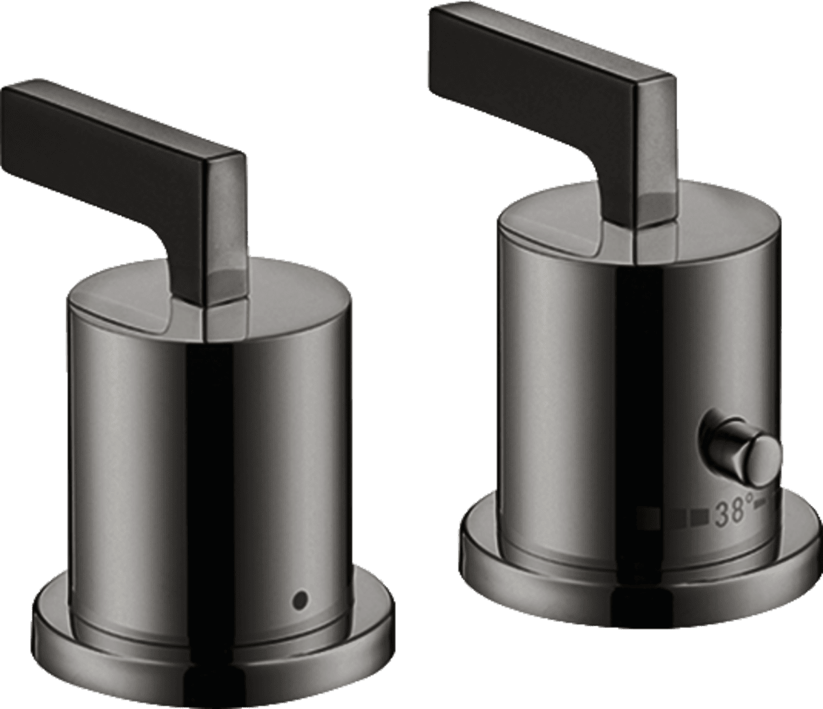HANSGROHE AXOR Citterio 2-Loch Wannenrandarmatur mit Thermostat und Hebelgriffen #39482330 - Polished Black Chrome