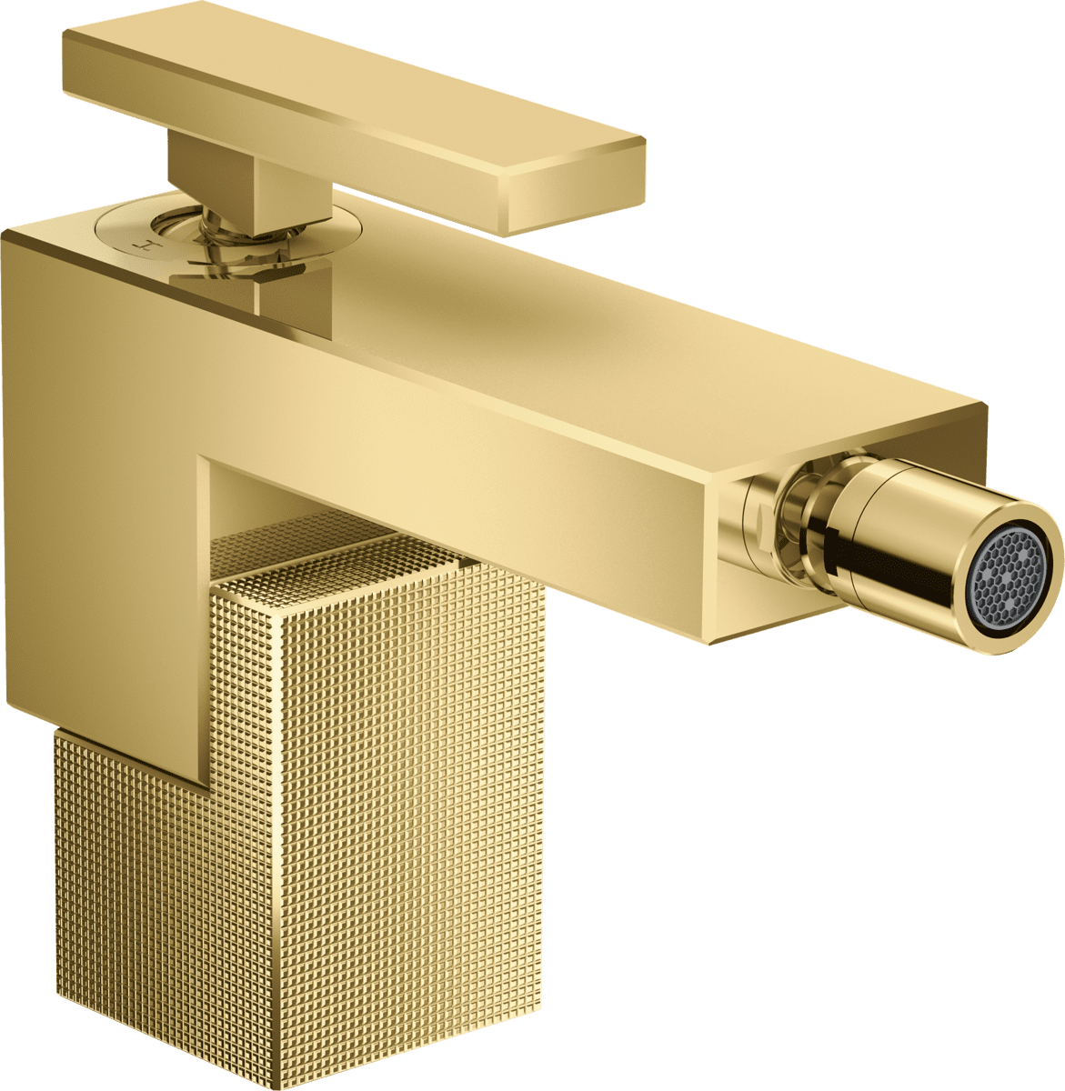 HANSGROHE AXOR Edge Einhebel-Bidetmischer mit Push-Open Ablaufgarnitur - Diamantschliff #46211990 - Polished Gold Optic
