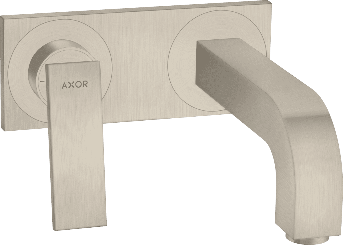 HANSGROHE AXOR Citterio Einhebel-Waschtischmischer Unterputz für Wandmontage mit Hebelgriff, Auslauf 220 mm und Platte #39119820 - Brushed Nickel