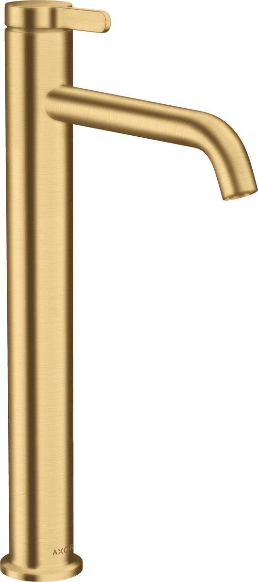 HANSGROHE AXOR One Einhebel-Waschtischmischer 260 mit Hebelgriff für Aufsatzwaschtische mit Ablaufgarnitur #48002250 - Brushed Gold Optic