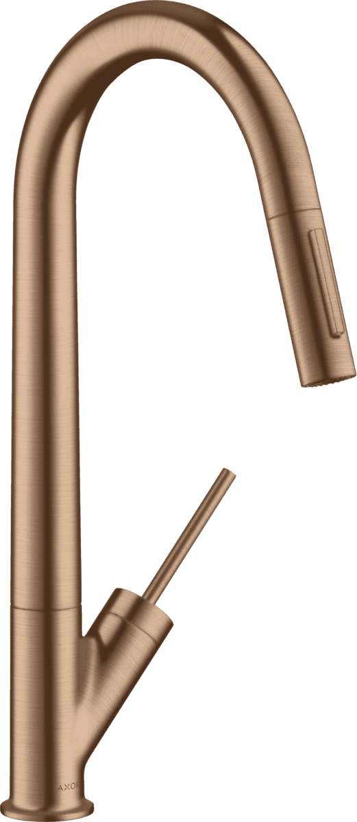 HANSGROHE AXOR Starck Einhebel-Küchenmischer 270 mit Ausziehbrause #10821310 - Brushed Red Gold