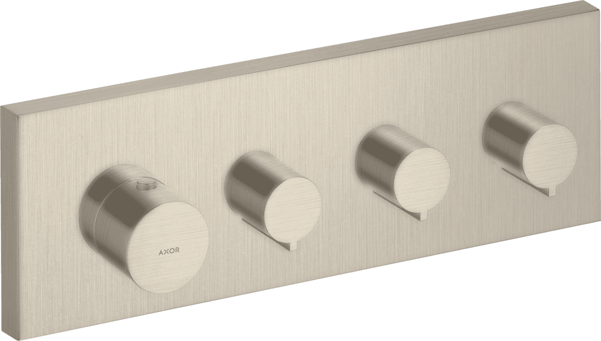 HANSGROHE AXOR ShowerSolutions Thermostatmodul 360/120 Unterputz eckig für 3 Verbraucher #10751820 - Brushed Nickel