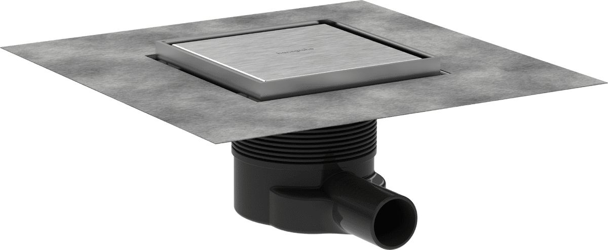 εικόνα του HANSGROHE RainDrain Brilliance Complete set point drain 150/150 tileable rear cover #56251800 - Brushed Stainless Steel