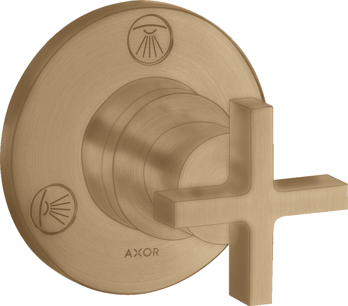 HANSGROHE AXOR Citterio Ab- und Umstellventil Trio/ Quattro Unterputz mit Kreuzgriff #39925140 - Brushed Bronze