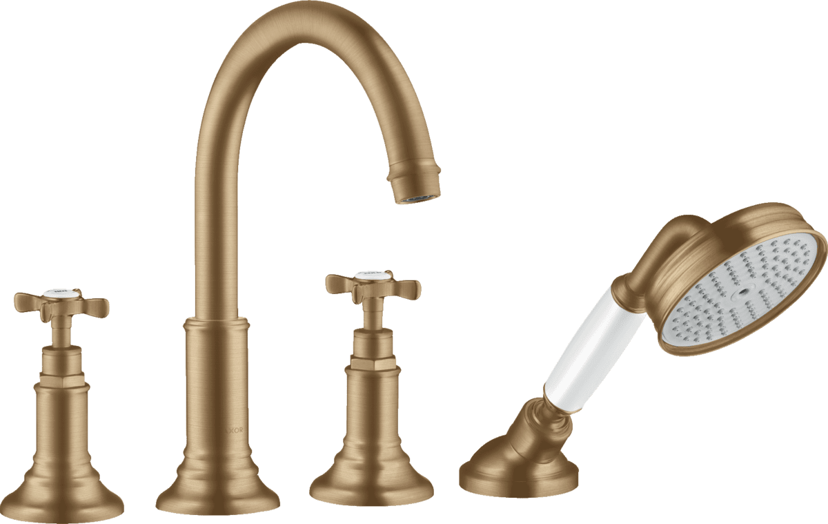 HANSGROHE AXOR Montreux 4-Loch Wannenrandarmatur mit Kreuzgriffen #16546140 - Brushed Bronze