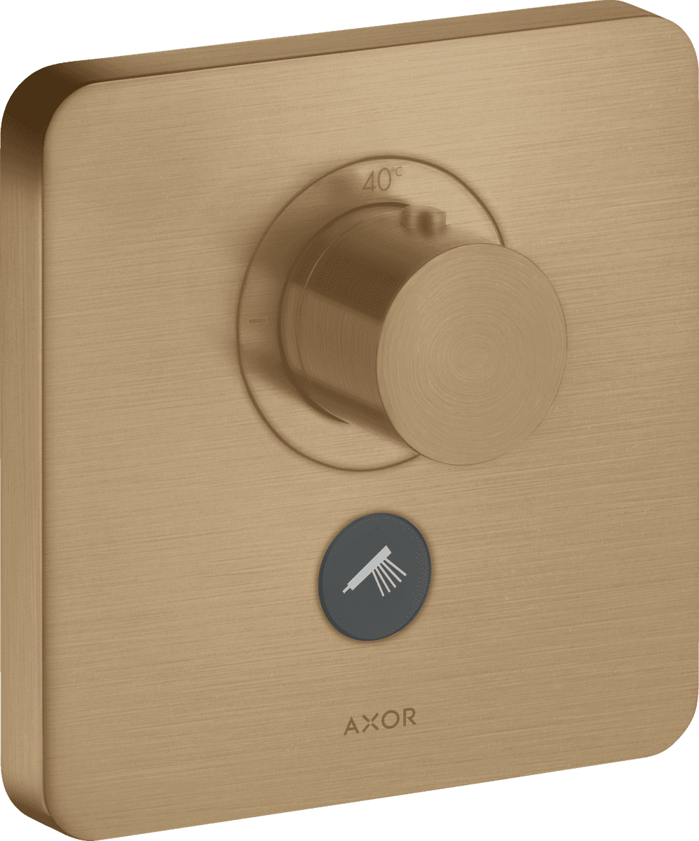 Зображення з  HANSGROHE AXOR ShowerSelect Thermostat HighFlow for concealed installation softsquare for 1 function and additional outlet #36706140 - Brushed Bronze