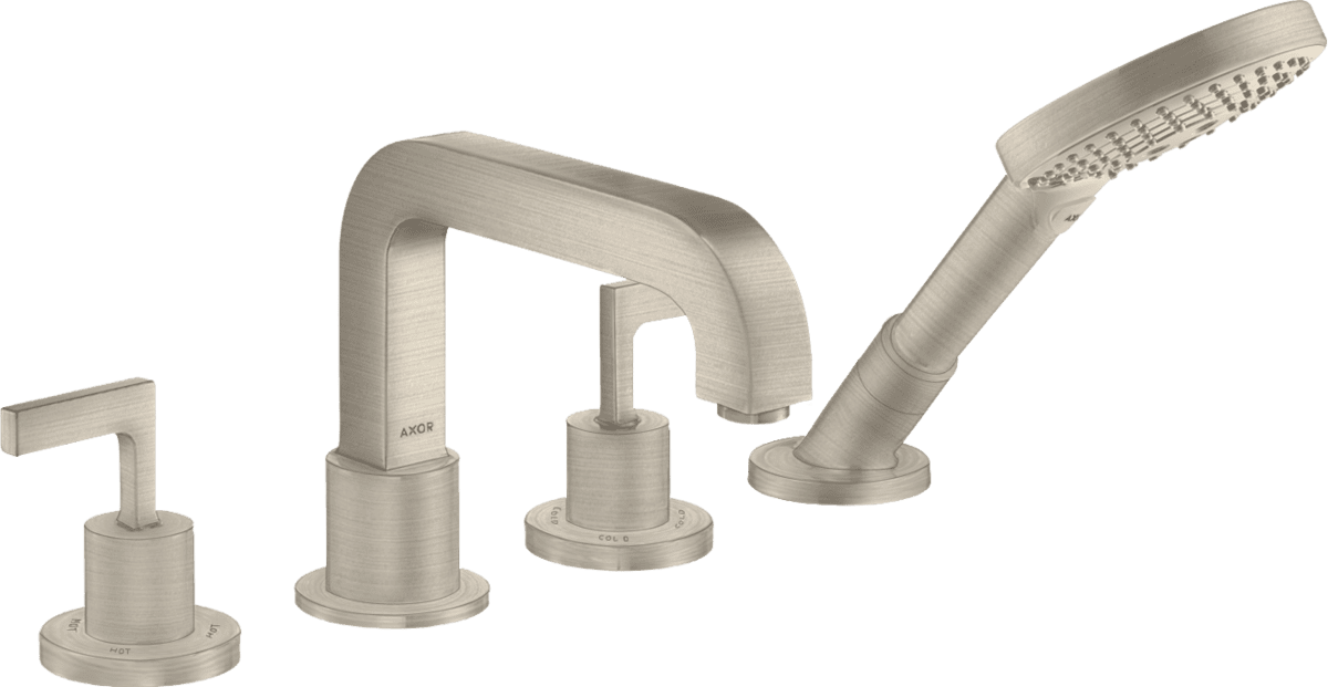 HANSGROHE AXOR Citterio 4-Loch Wannenrandarmatur mit Hebelgriffen #39446820 - Brushed Nickel