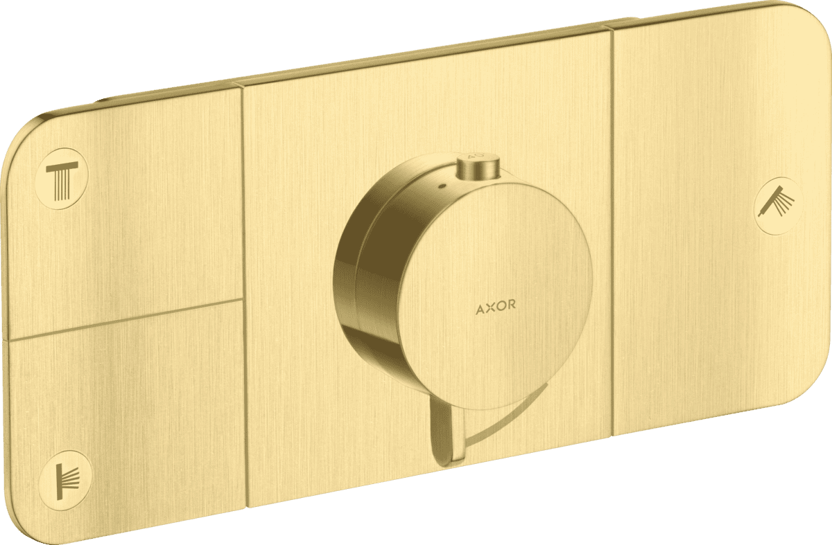Зображення з  HANSGROHE AXOR One Thermostatic module for concealed installation for 3 functions #45713950 - Brushed Brass