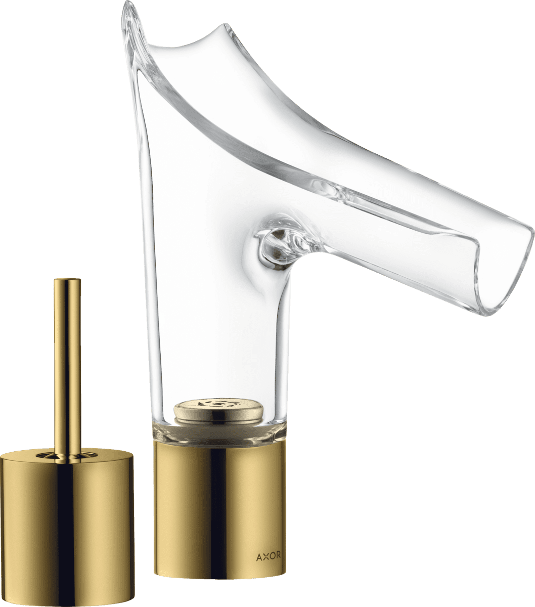 HANSGROHE AXOR Starck V 2-Loch Waschtischmischer 110 mit Ablaufgarnitur #12115990 - Polished Gold Optic