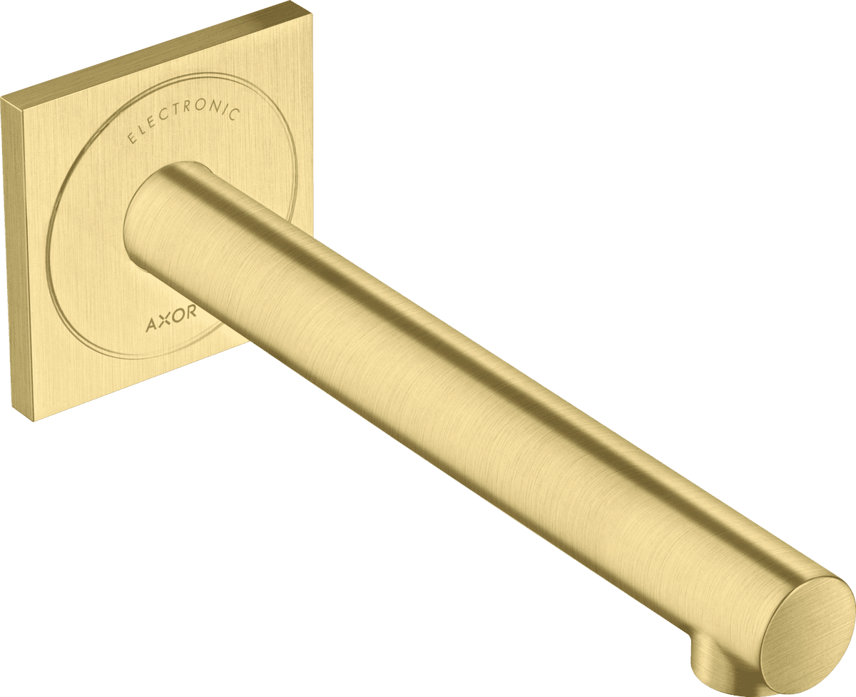 HANSGROHE AXOR Uno Elektronik-Waschtischmischer Unterputz für Wandmontage mit Auslauf 221 mm #45111950 - Brushed Brass